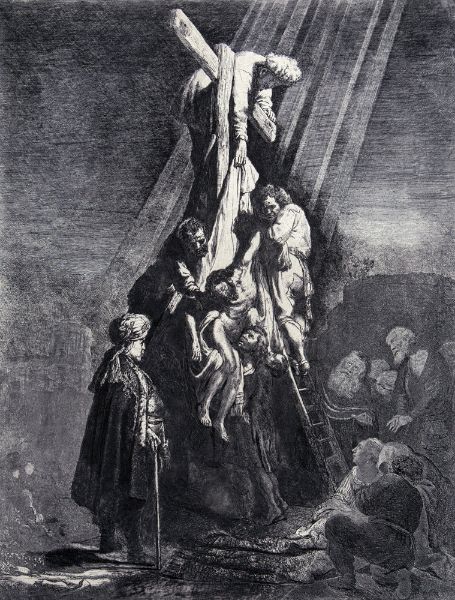 Picture of The Descent from the Cross; Second Plate (1633) - Rembrandt van Rijn (Dutch, 1606-1669)