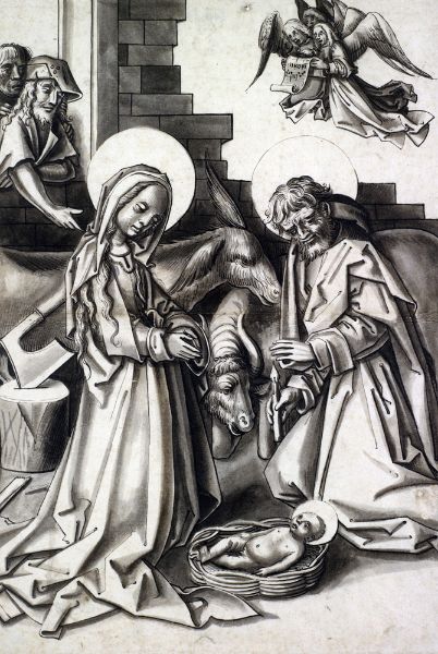 Picture of Adoration of the Child (1500) - Workshop of Hans Holbein the elder (Swiss, 1460-1524)