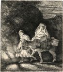 Picture of The Flight into Egypt a Night Piece (1651) - Rembrandt van Rijn (Dutch, 1606-1669)