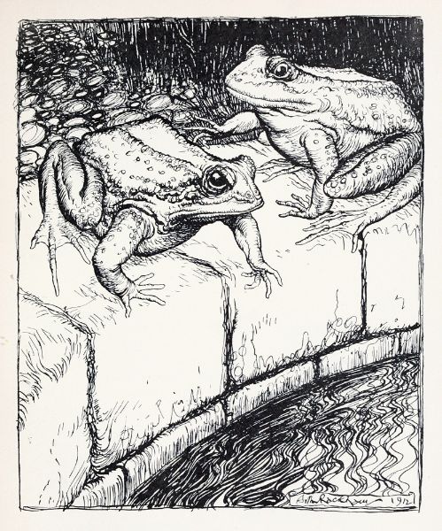 Picture of The Frogs and the Well (1912) - Arthur Rackham (English, 1867-1939)