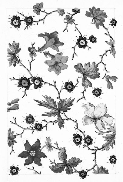 Picture of Floral design for printed textile Pl XVI (1800–1818) - Anonymous