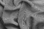 Picture of Elegant black and white silk with stripes