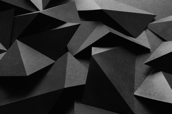 Picture of Dark composition with black geometric shapes