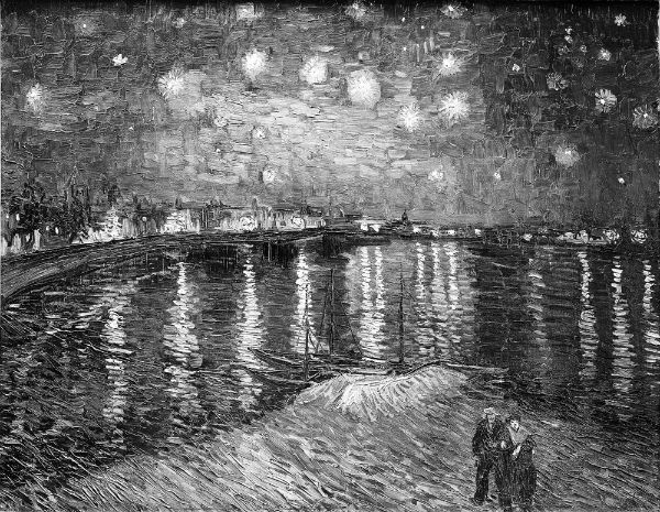 Picture of Starry Night Over the Rhone (1888) - Vincent van Gogh (Dutch, 1853-1890)