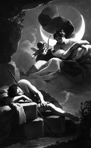 Picture of Selene and Endymion (circa 1770) - Ubaldo Gandolfi (Italian, 1728-1781)