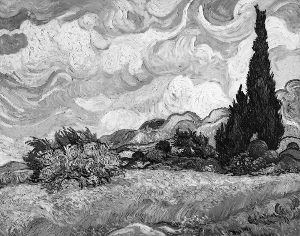 Picture of Wheat Field with Cypresses (1889) - Vincent van Gogh (Dutch, 1853-1890)