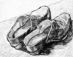 Picture of A pair of leather clogs (1888) - Vincent van Gogh (Dutch, 1853-1890)