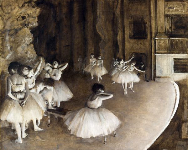 Picture of Ballet Rehearsal On Stage - Edgar Degas (French, 1834-1917)