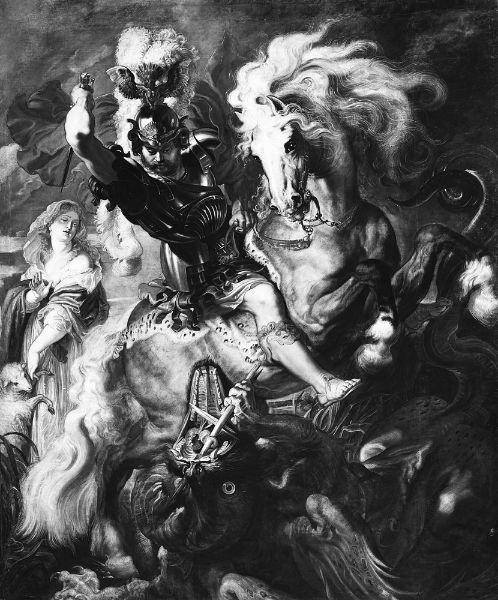 Picture of St George Battles The Dragon (1606-1608) - Peter Paul Rubens (Flemish, 1577-1640)