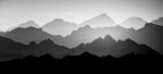 Picture of A beautiful, abstract monochrome mountain landscape. Decorative, artistic look in black and white style