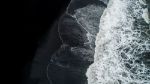 Picture of The black sand beach in Iceland. Sea aerial view and top view