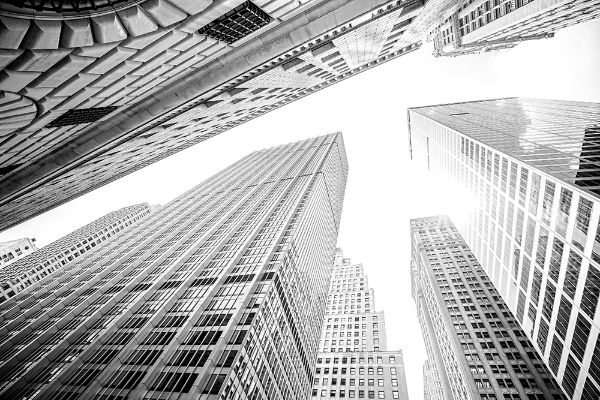 Picture of Looking up at skyscrapers in Manhattan, New York City, USA