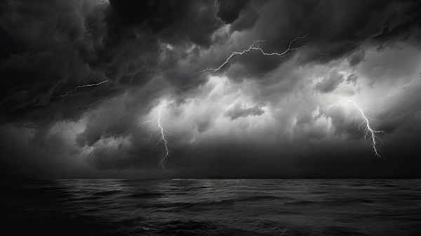 Picture of Storm in the sky over a lake or a sea