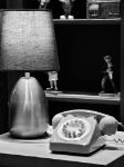 Picture of Interior design with a vintage telephone and a lamp