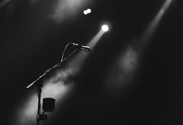 Picture of Microphone on a stage at night in New Zealand